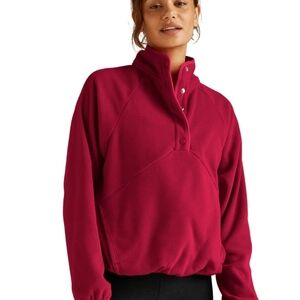 Beyond Yoga Women's Tranquility Fleece Pullover, Cranberry, Sz MEDIUM